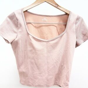 Y2k Hollister Blush‎ Ribbed Crop Top